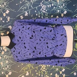 Retro Geometric Chaus Petites Blouse